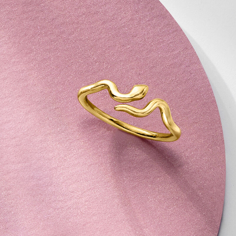 Italian 18kt Gold Vermeil Snake Ring image number 3