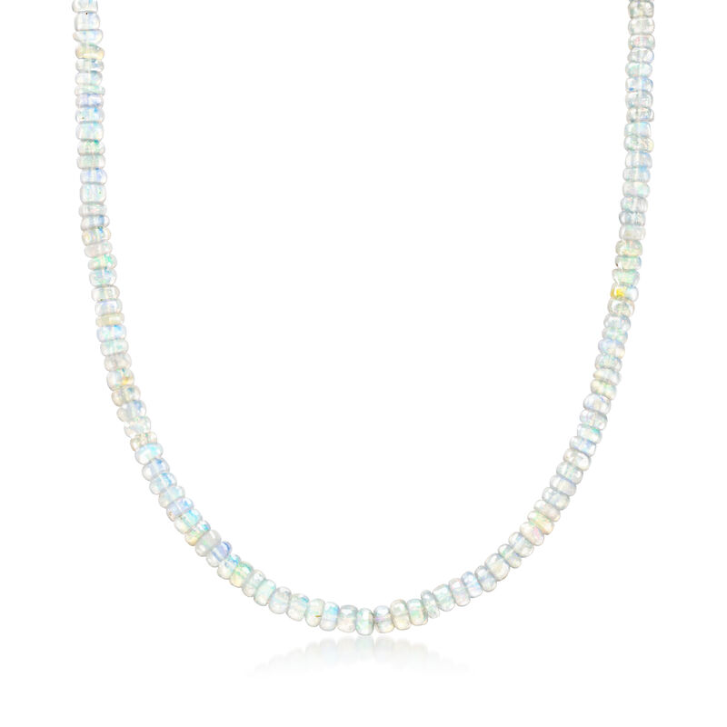4-4.5mm Opal Bead Necklace with 14kt Yellow Gold Magnetic Clasp image number 0