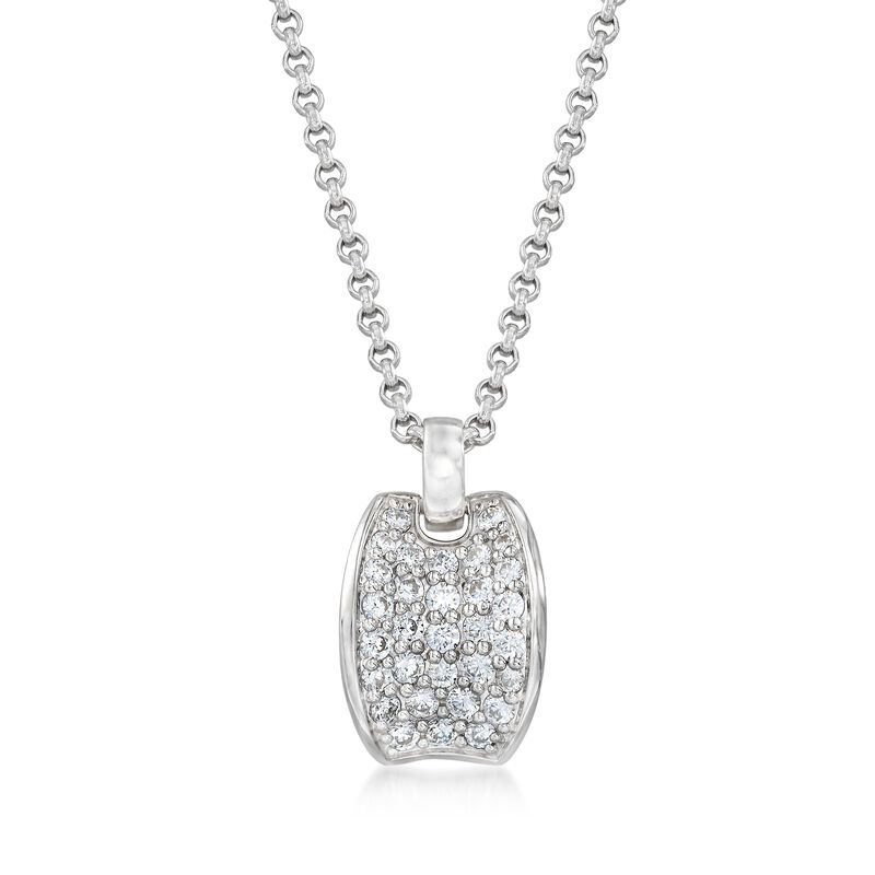 Belle Etoile &quot;Lucia White&quot; 1.55 ct. t.w. CZ Pendant in Sterling Silver image number 0