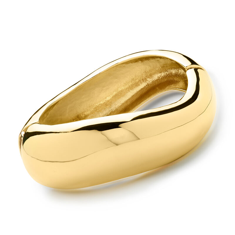 14kt Yellow Gold-Plated Curvy Bangle Bracelet image number 0