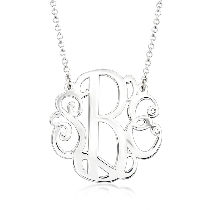 Sterling Silver Personalized Monogram Necklace image number 0