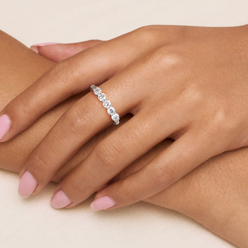 1.00 ct. t.w. Lab-Grown Diamond Five-Stone Ring in 14kt White Gold image number 1