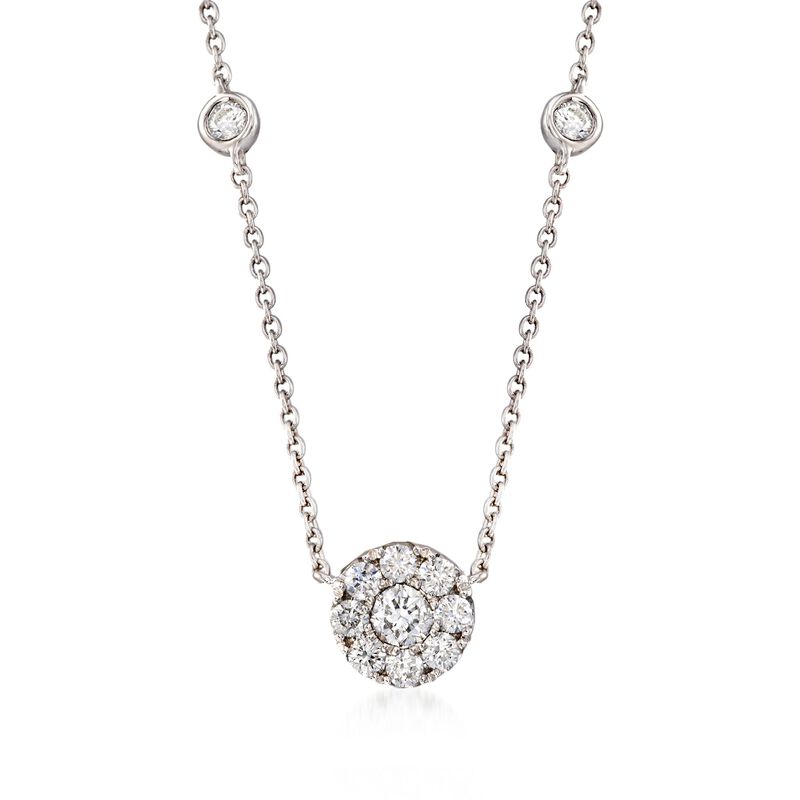 Gregg Ruth .42 ct. t.w. Diamond Necklace in 18kt White Gold. 18&quot; image number 1