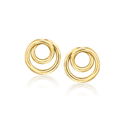 Italian 14kt Yellow Gold Swirl Earrings