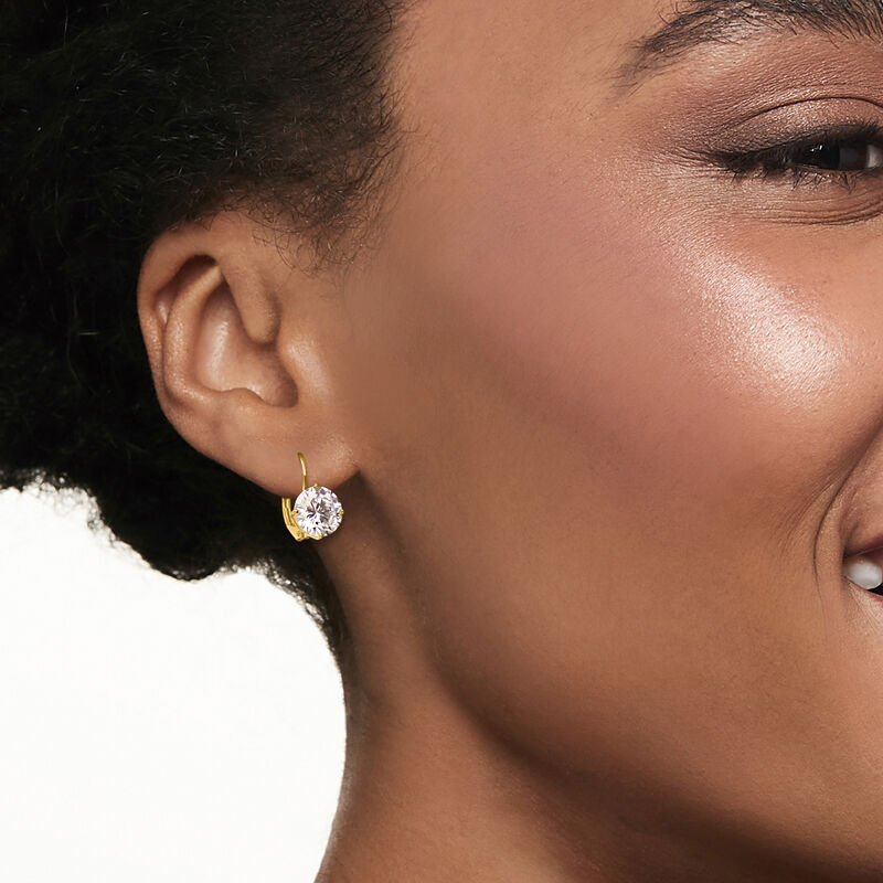 4.00 ct. t.w. CZ Drop Earrings in 14kt Yellow Gold  image number 1