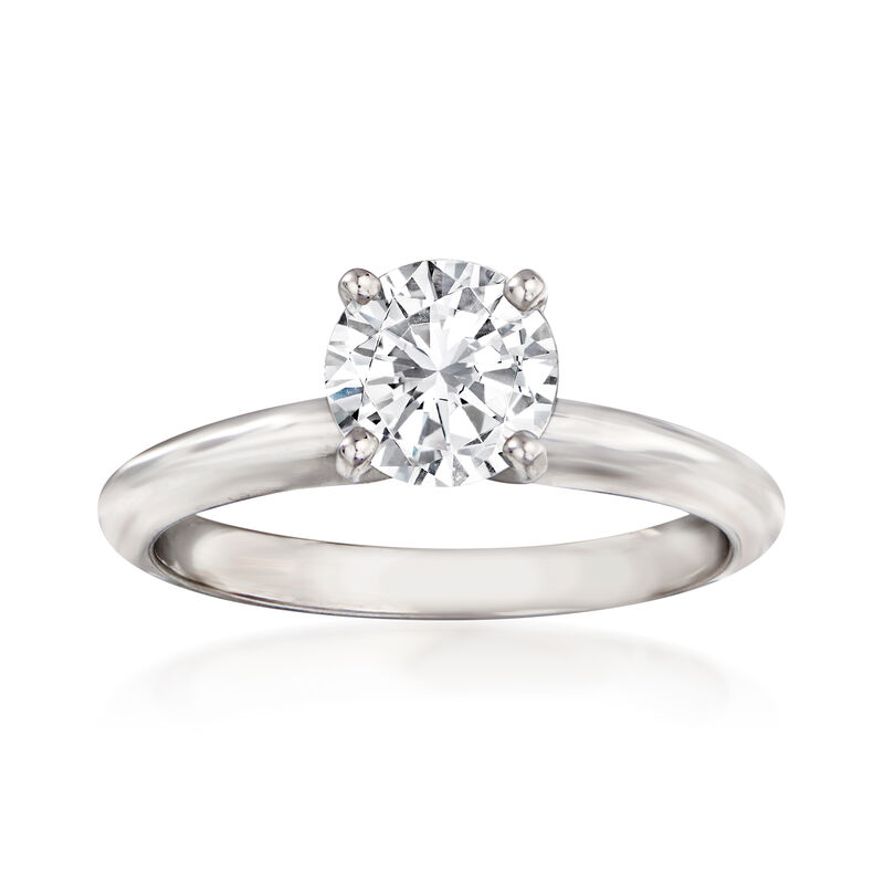 1.00 Carat Certified Diamond Engagement Ring in 14kt White Gold image number 0