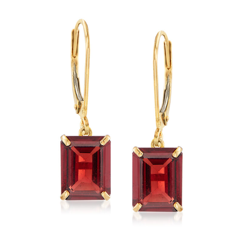 4.90 ct. t.w. Garnet Drop Earrings in 14kt Yellow Gold image number 0