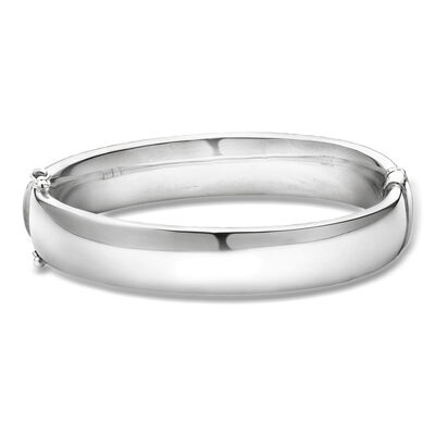12mm Rhodium-Plated Bangle Bracelet