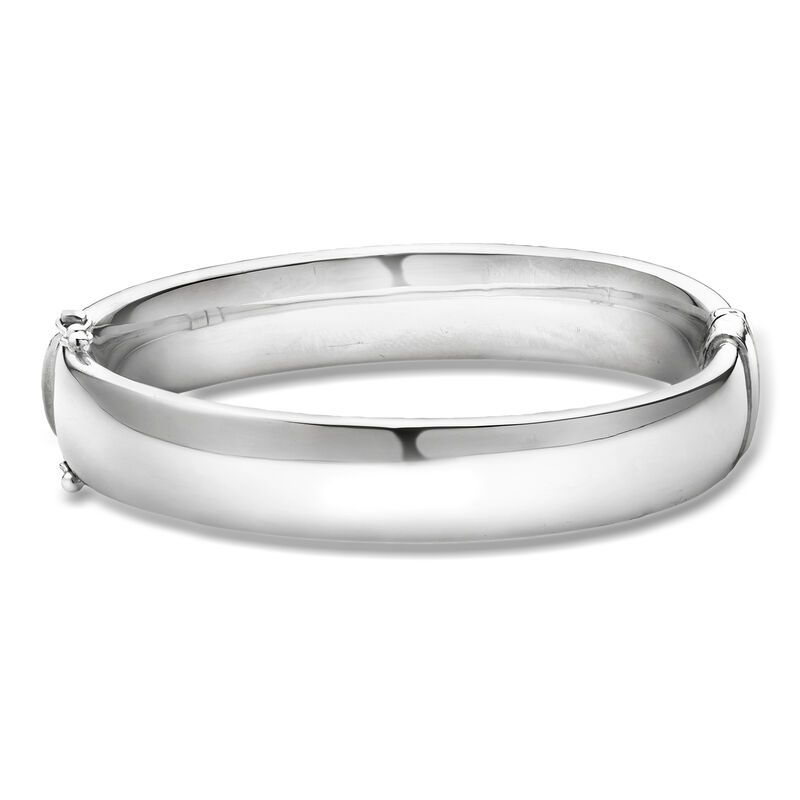 12mm Rhodium-Plated Bangle Bracelet image number 0