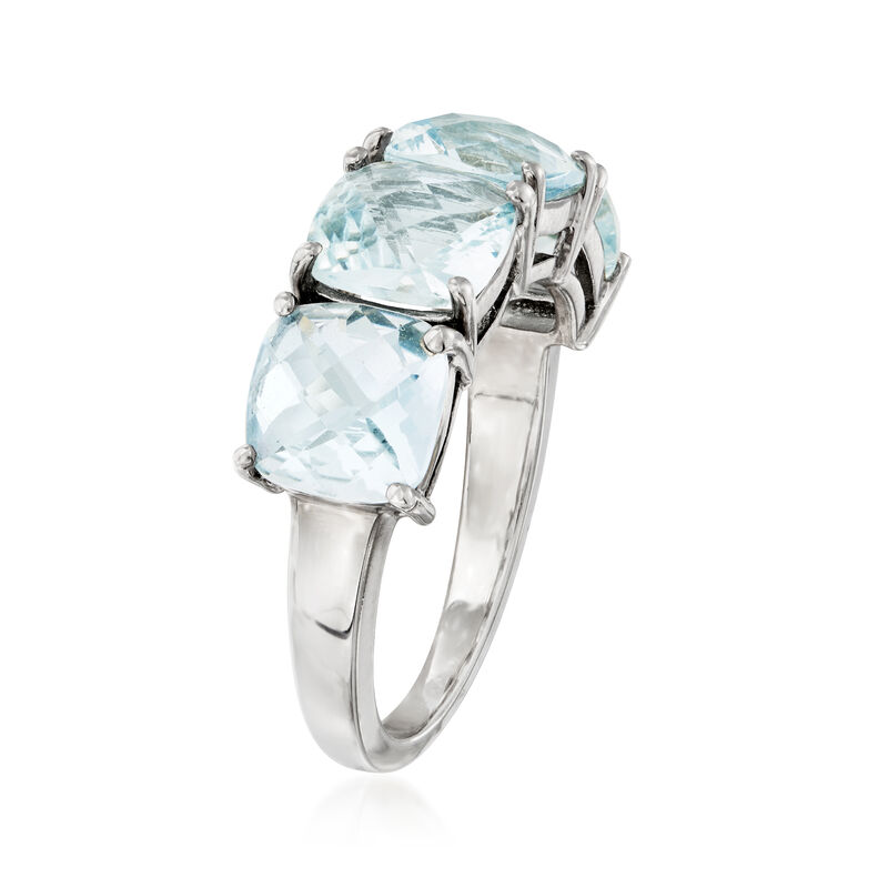5.20 ct. t.w. Aquamarine Four-Stone Ring in Sterling Silver image number 2