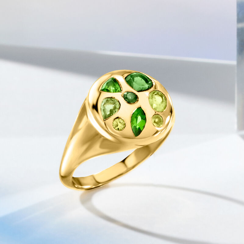 .96 ct. t.w. Multi-Gemstone Ring in 18kt Gold Over Sterling image number 3