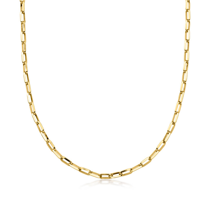 14kt Yellow Gold-Plated Paper Clip Link Necklace image number 0