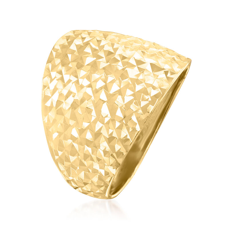 18kt Gold Over Sterling Textured and Polished Dome Ring image number 2