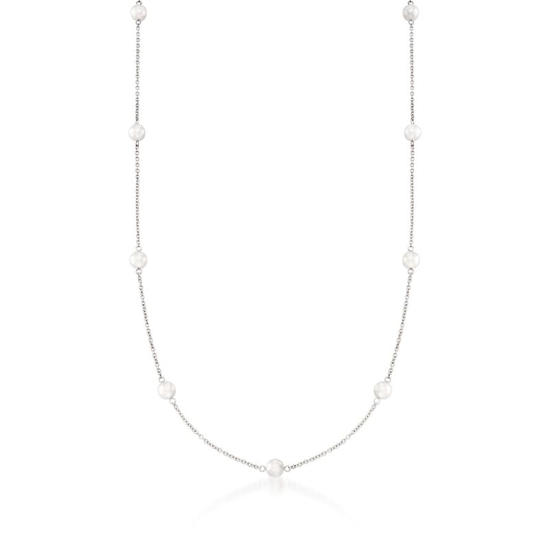 Mikimoto 6-6.5mm AA Akoya Pearl Necklace in 18kt White Gold. 32&quot; image number 1