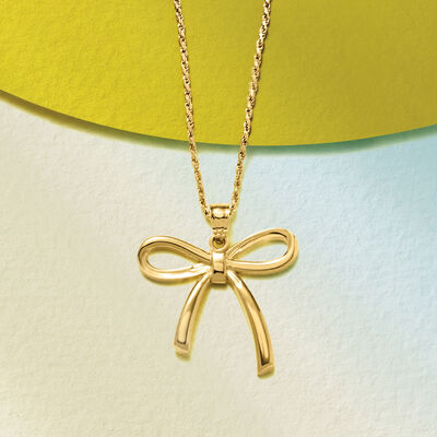 14kt Yellow Gold Bow Pendant