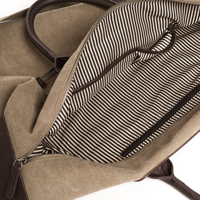 Brouk and Co. &quot;Excursion&quot; Khaki Waxed Canvas Weekender Bag image number 5