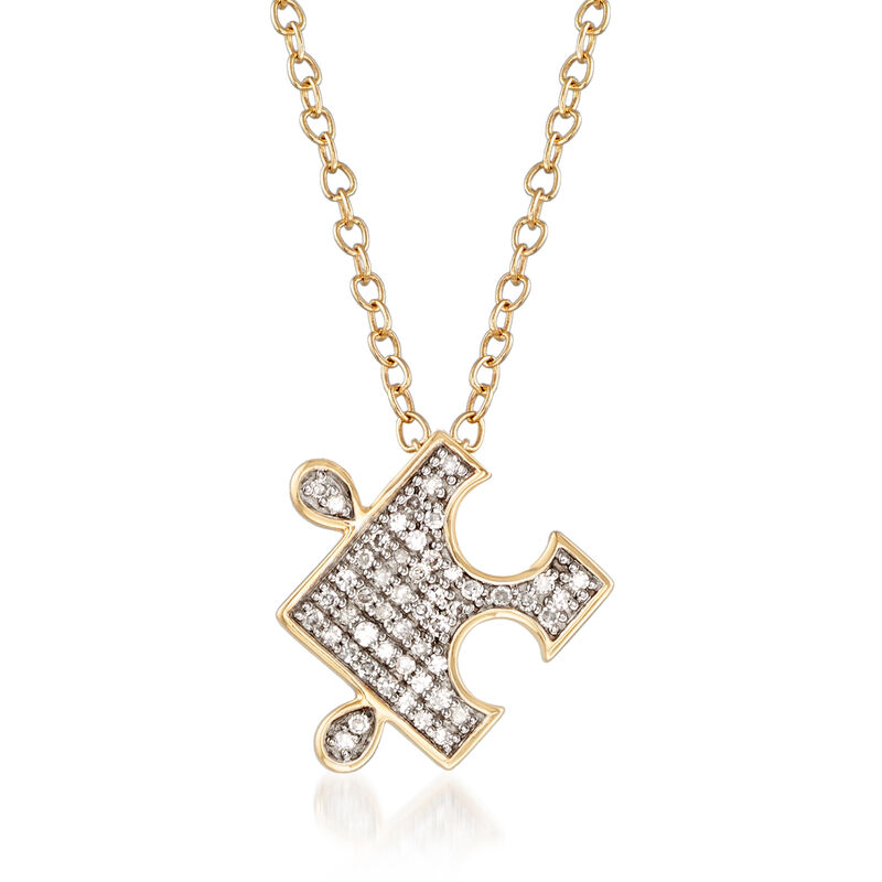 .10 ct. t.w. Diamond Puzzle Pieces Pendant Necklace in 14kt Yellow Gold image number 0
