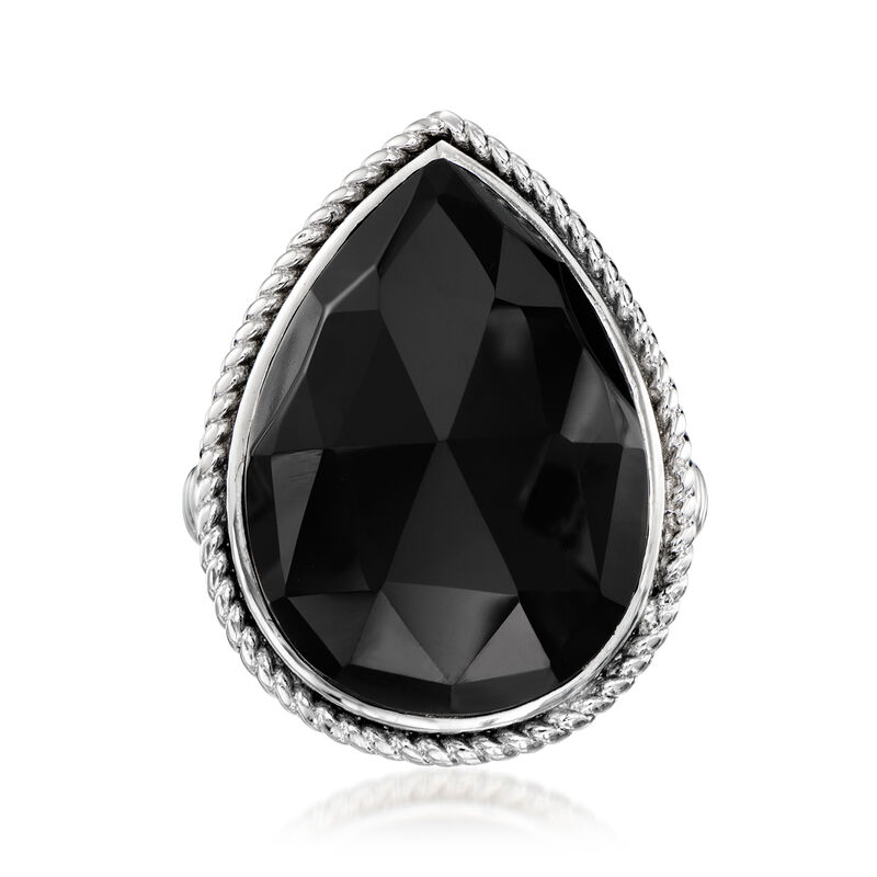 Andrea Candela "Trebol" Onyx Ring with Black Enamel in Sterling Silver image number 0