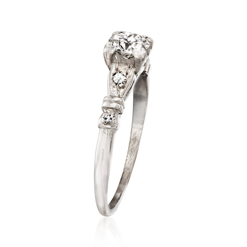C. 1950 Vintage .60 ct. t.w. Diamond Ring in Platinum. Size 7.5 image number 2