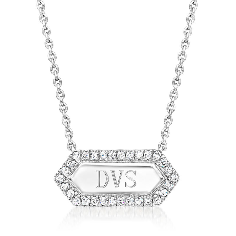 .15 ct. t.w. Diamond Personalized Geometric Bar Necklace in Sterling Silver image number 0