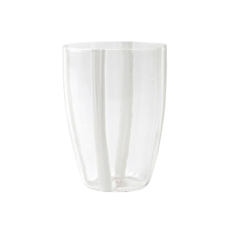 Vietri &quot;Stripe White&quot; Tall Tumbler from Italy image number 0