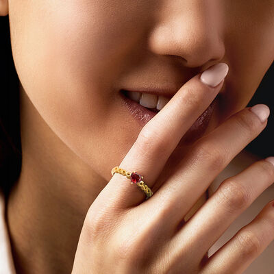 .50 Carat Garnet Heart Ring in 18kt Gold Over Sterling