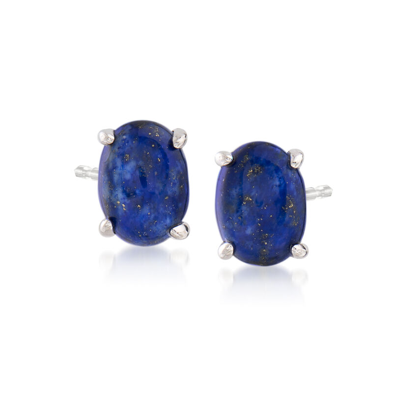 Turquoise, Pink Opal and Lapis Jewelry Set: Stud Earrings in Sterling Silver image number 2