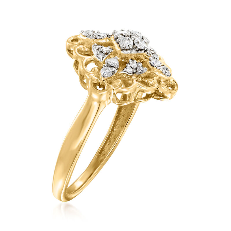 .25 ct. t.w. Diamond Kite Ring in 18kt Gold Over Sterling image number 2