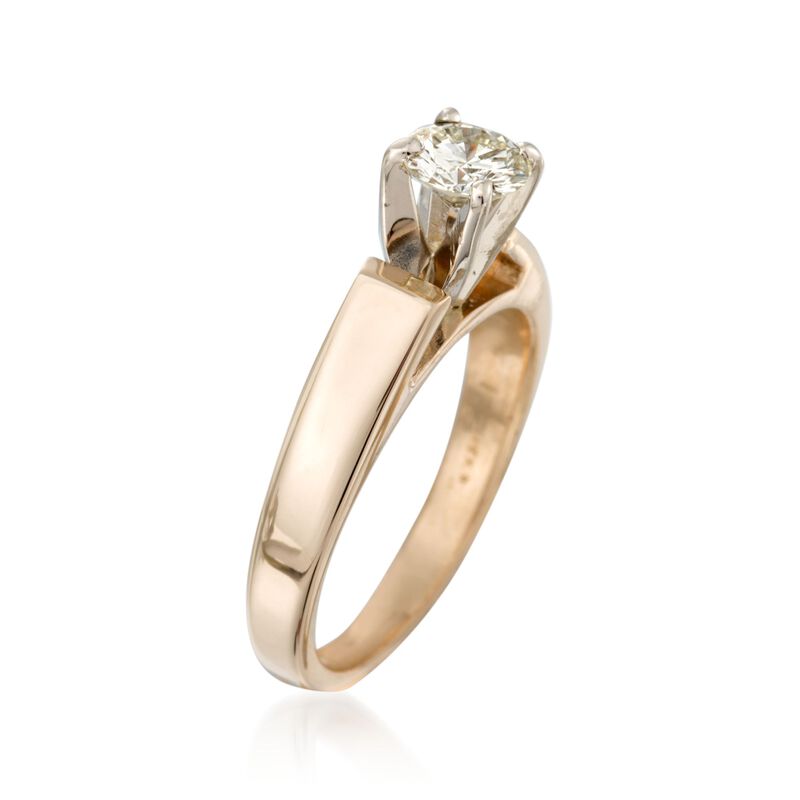 C. 1980 Vintage .60 Carat Solitaire Engagement Ring in 14kt Yellow Gold. Size 5.5 image number 2