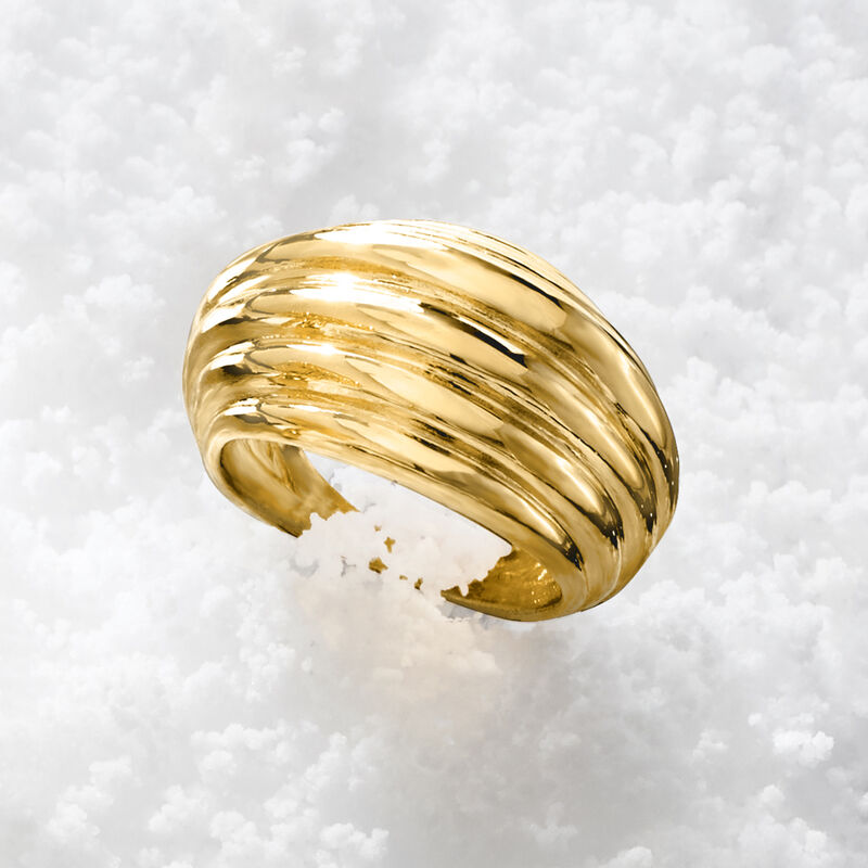 Italian 14kt Yellow Gold Fluted Ring image number 4
