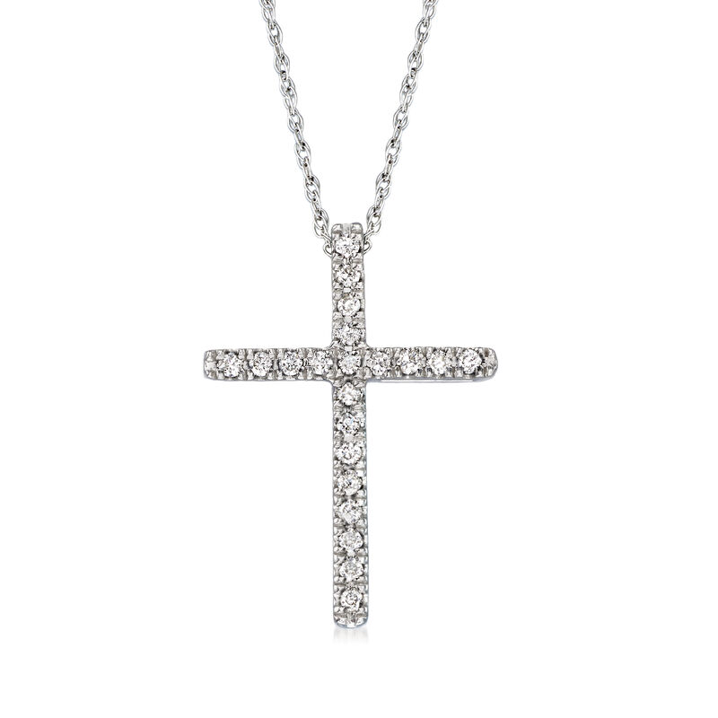.15 ct. t.w. Diamond Cross Pendant Necklace in 14kt White Gold image number 0