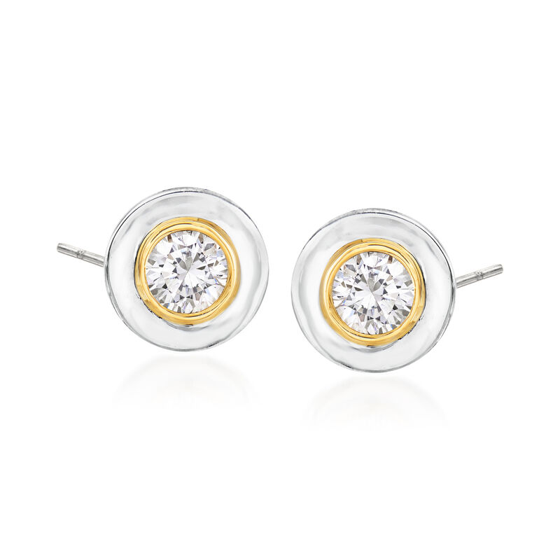 .25 ct. t.w. Diamond Earrings in Sterling Silver and 14kt Yellow Gold image number 0