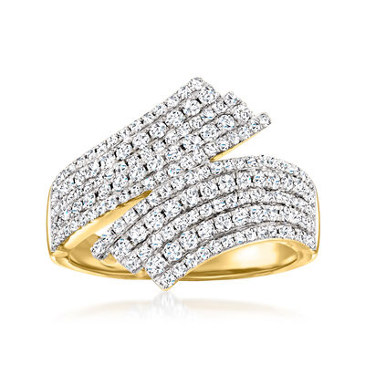 1.00 ct. t.w. Diamond Bypass Ring in 14kt Yellow Gold