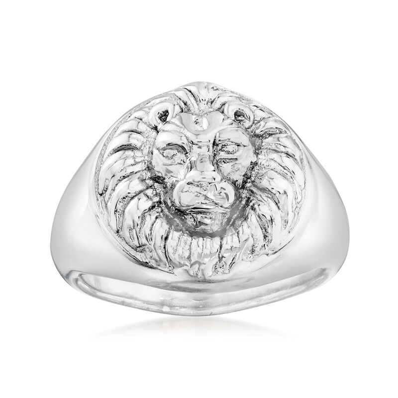 Italian Sterling Silver Lion Ring image number 0
