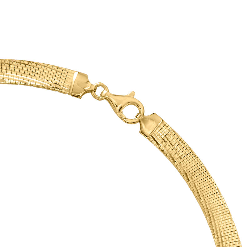 Italian 8mm 18kt Gold Over Sterling Reversible Omega Necklace. 20"