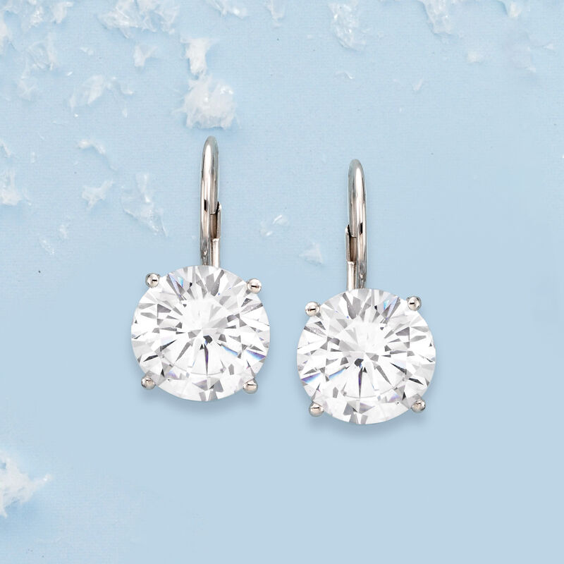 13.00 ct. t.w. Round CZ Drop Earrings in Sterling Silver image number 3