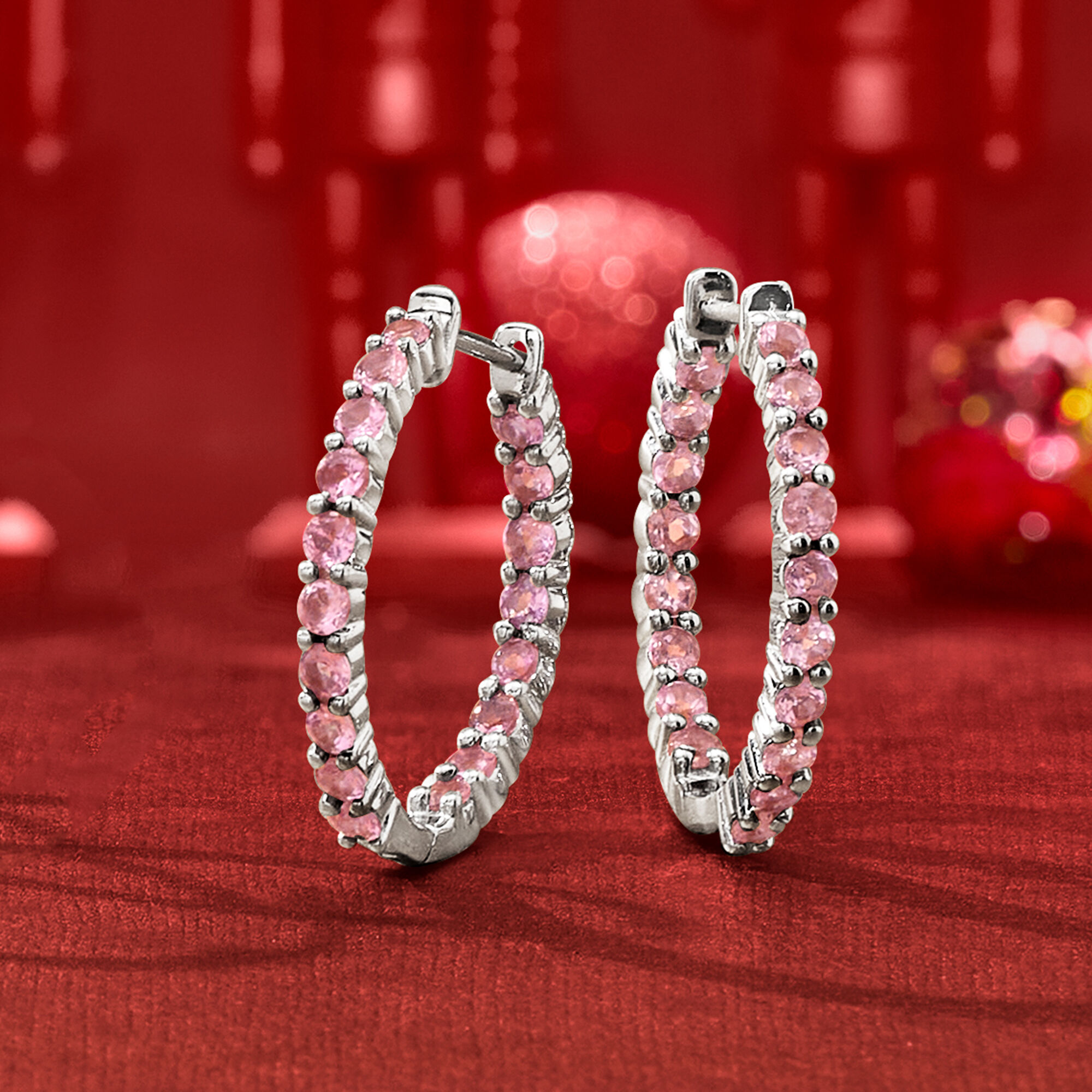 Pink sterling silver earrings online
