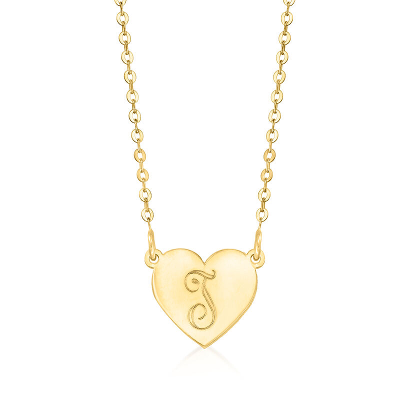 Italian 14kt Yellow Gold Personalized Heart Necklace image number 0