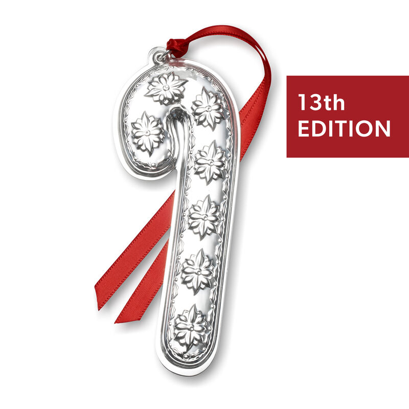 Wallace 2020 Sterling Silver Candy Cane Ornament - 13th Edition image number 0