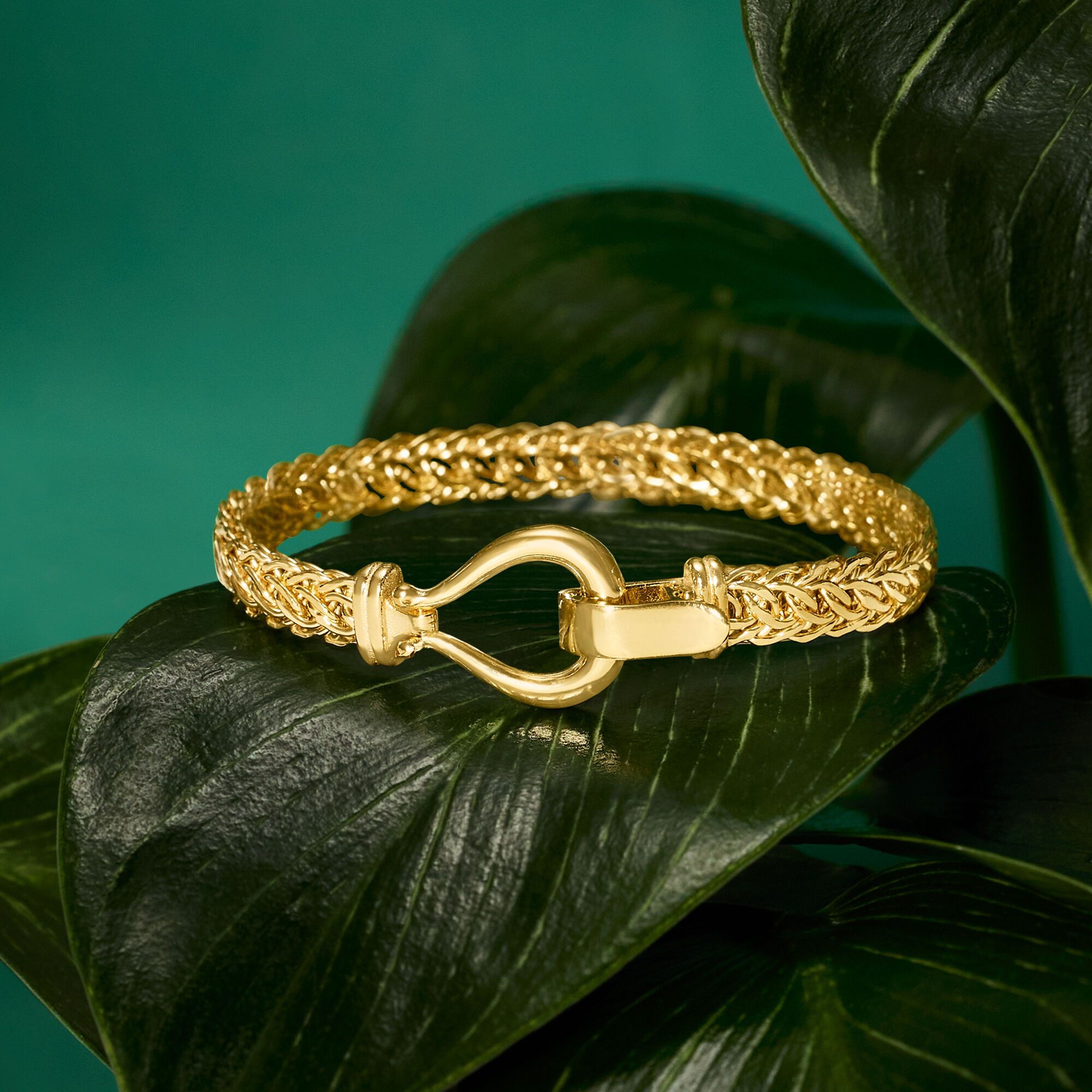 18kt Gold Over Sterling Cestina-Link Bracelet