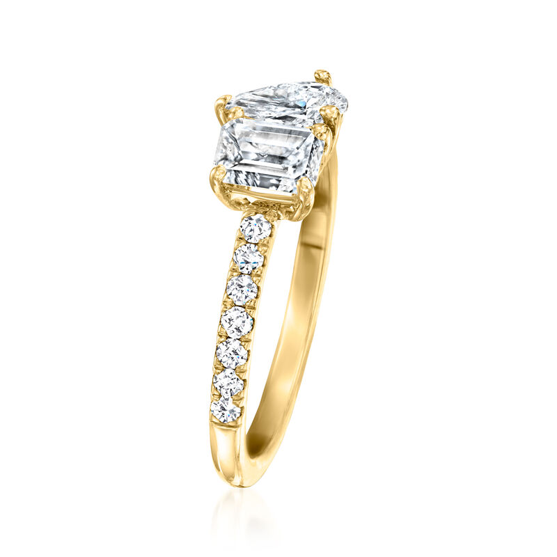 1.25 ct. t.w. Lab-Grown Diamond Toi et Moi Ring in 14kt Yellow Gold image number 2