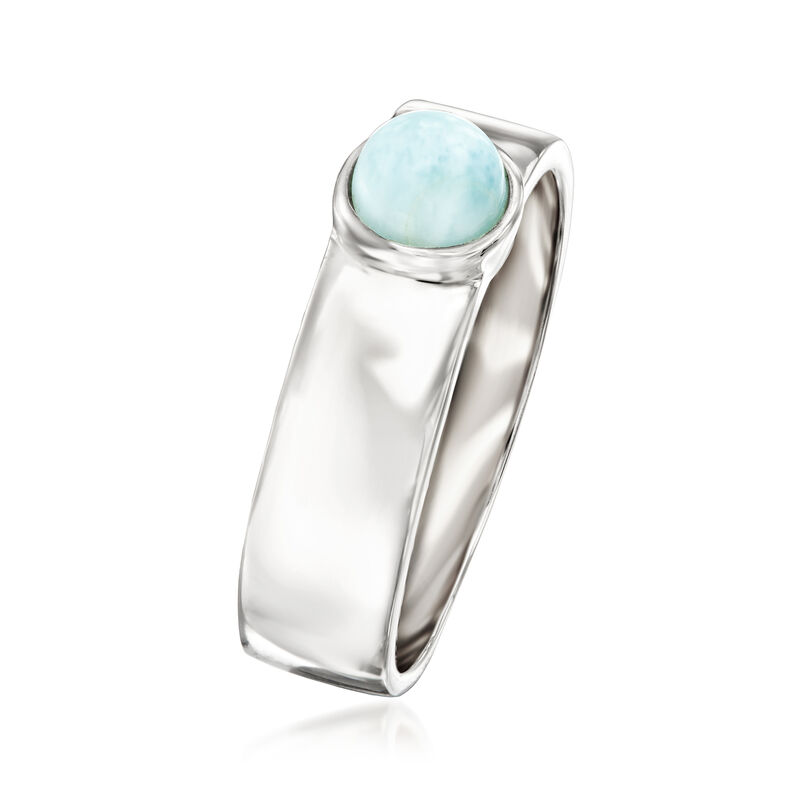 Larimar Jewelry Set: Stud Earrings and Ring in Sterling Silver image number 4