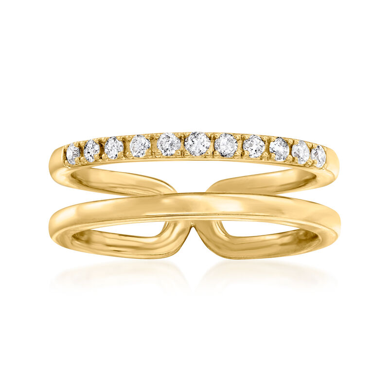 .25 ct. t.w. Diamond Open-Space Ring in 18kt Gold Over Sterling image number 0