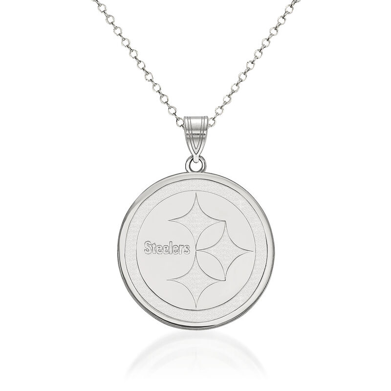 Sterling Silver NFL Pittsburgh Steelers Pendant Necklace. 18&quot; image number 0