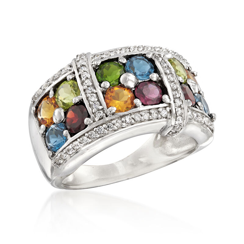 3.60 ct. t.w. Multi-Gem Ring in Sterling Silver image number 3