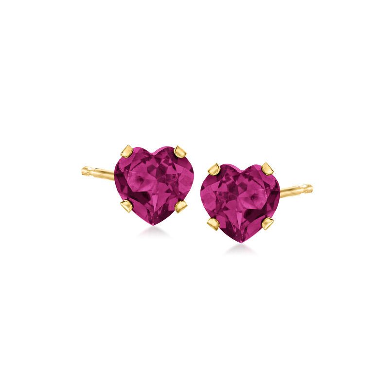 2.60 ct. t.w. Rhodolite Garnet Heart Martini Stud Earrings in 14kt Yellow Gold image number 0