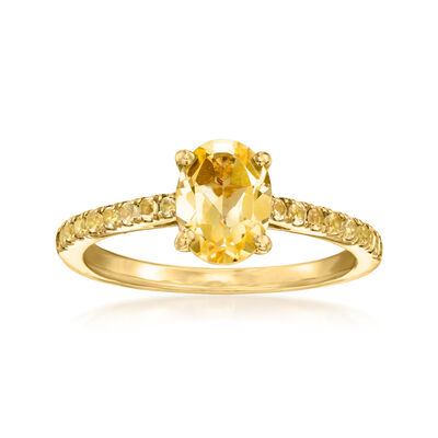 1.30 ct. t.w. Citrine Birthstone Ring in 18kt Gold Over Sterling