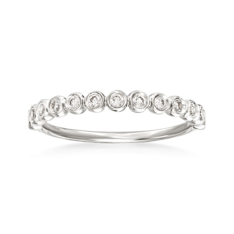 Henri Daussi .21 ct. t.w. Diamond Wedding Ring in 14kt White Gold image number 0