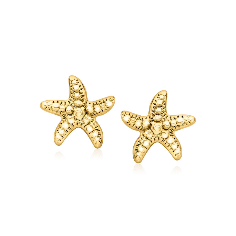 Italian 18kt Gold Over Sterling Starfish Earrings  image number 0