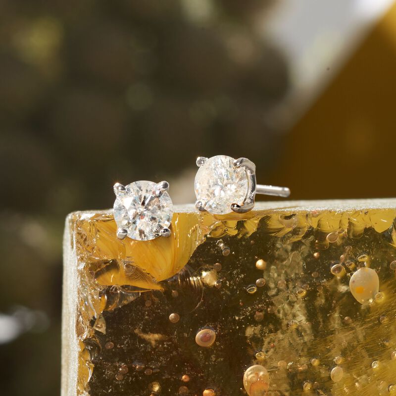 1.00 ct. t.w. Diamond Stud Earrings in 14kt White Gold image number 4